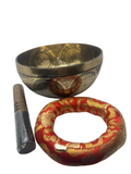 Golden 5'' Hand Carved Hand Hammered Singing Bowl