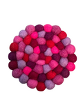 Handmade Round Felt Tea Coaster - Set of 5 Pcs